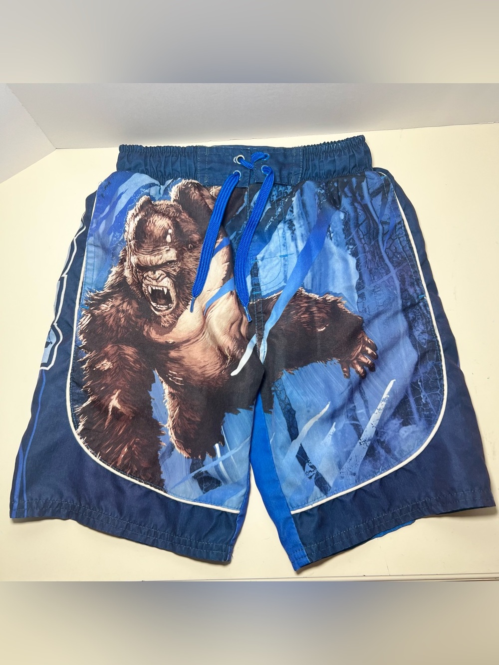 Vintage Y2k Graphic King Kong Board Shorts Swim Trunks Liner Drawstring Pockets